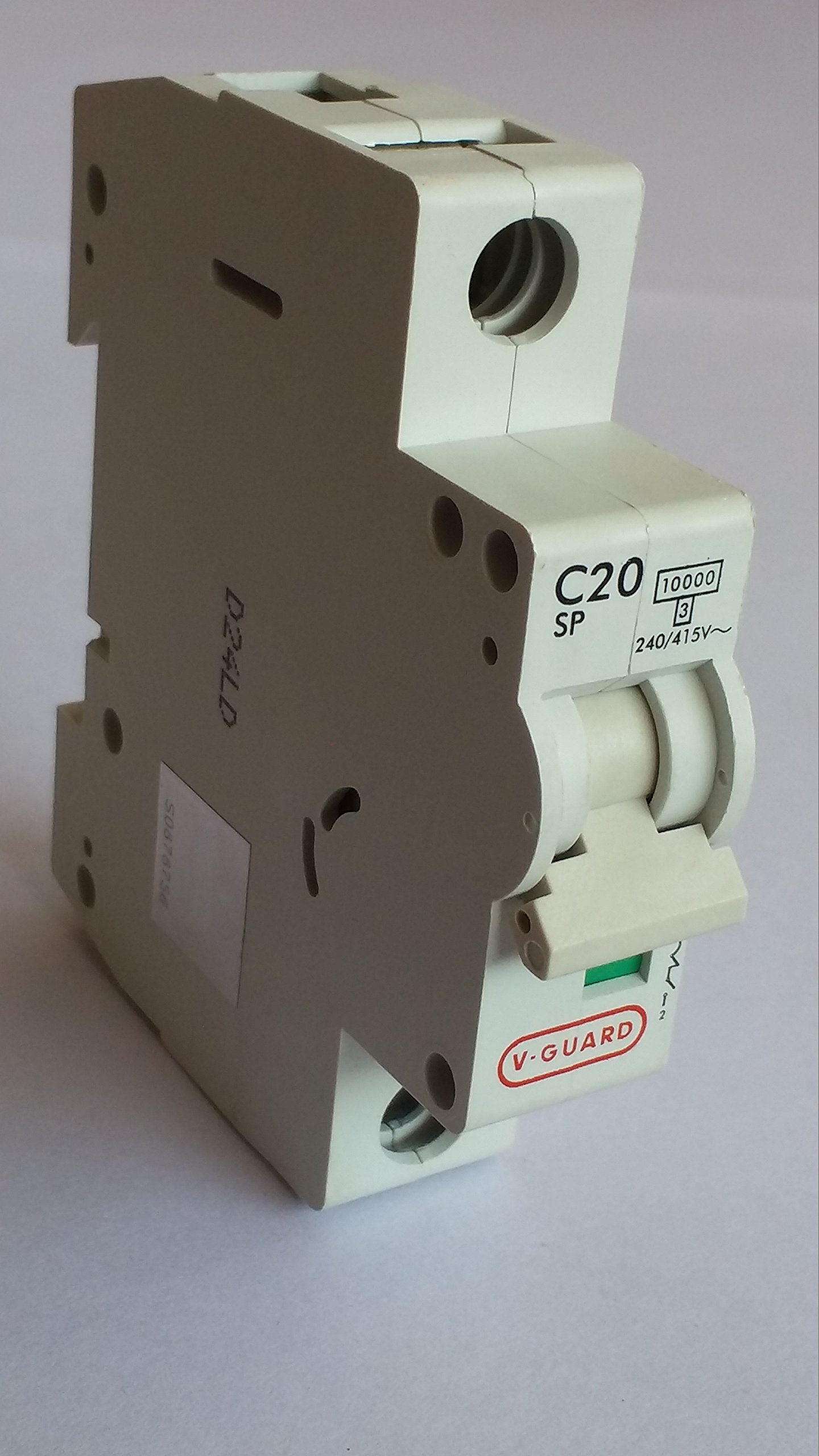 V-Guard 20A Single Pole 'C' Curve (MCB) Miniature Circuit Breaker